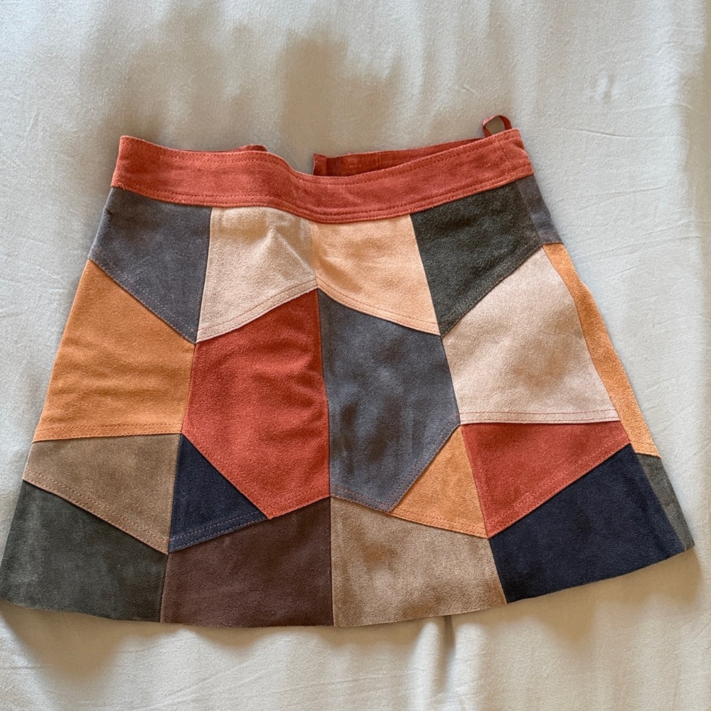 Zara Multicolor Patchwork Mini Skirt